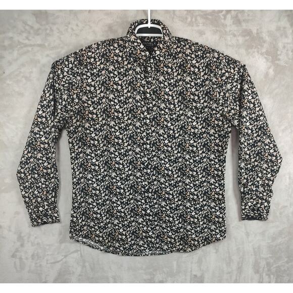 Daniel K. Men's Long Sleeve Tailored-Fit Ditsy Floral Print Button-Up Shirt Lrg - Picture 1 of 10